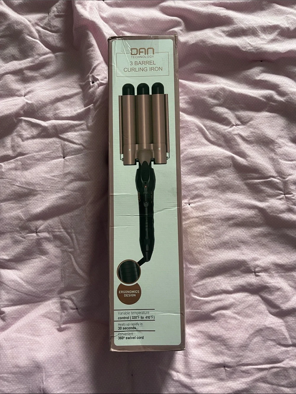 3-Barrel Curling Iron - Rose Gold and Black